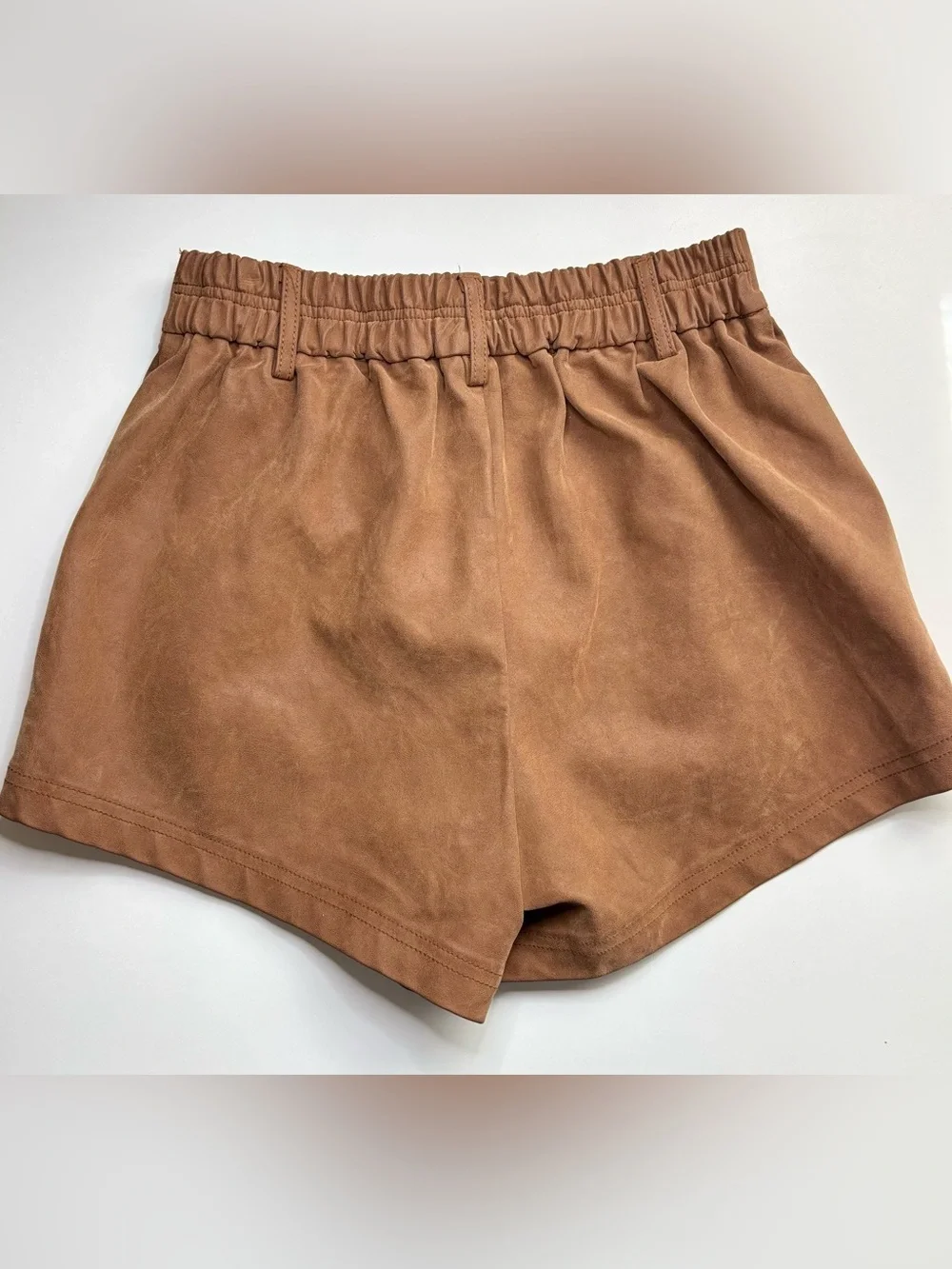 Free People Roma Vegan Suede Shorts Brown High Rise XS